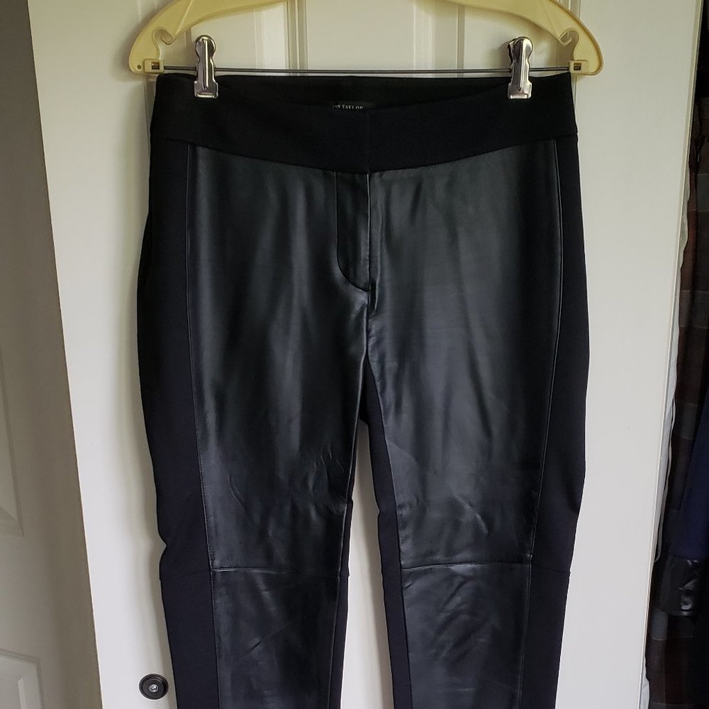 Ann Taylor faux leather paneled pants